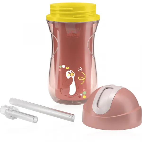 CHICCO Hrnček Sport so slamkou pink, 14m+