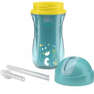 CHICCO Hrnček Sport so slamkou teal, 14m+