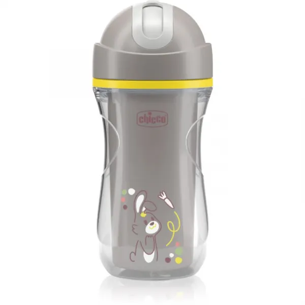 CHICCO Hrnček Sport so slamkou grey, 14m+
