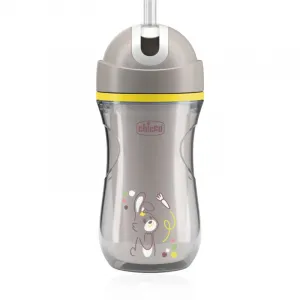 CHICCO Hrnček Sport so slamkou grey, 14m+