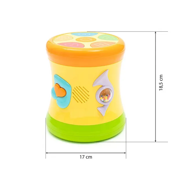 Obojstranný dynamický bubienok Baby Mix žltý
