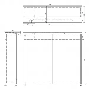 KAWA STRIP galerka s LED osvetlením 70x70x22cm, biela WGL70S