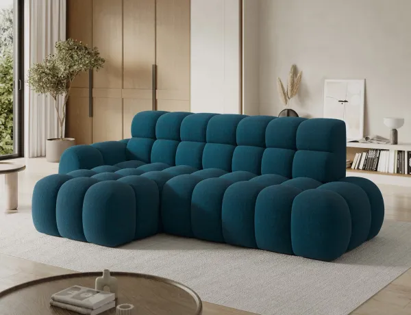 Eltap Rohová rozkládací sedací souprava CEEDRO 283 cm s elektrickým výsuvem Amore 40 tmavě modrá levá
