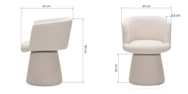 Otočné dizajnové kreslo YATO, krémové