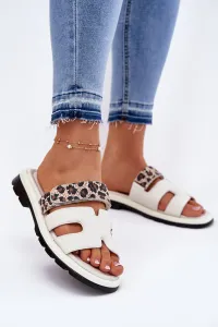 Dámske Kožené Sandále S Velcro Leopard Vinceza