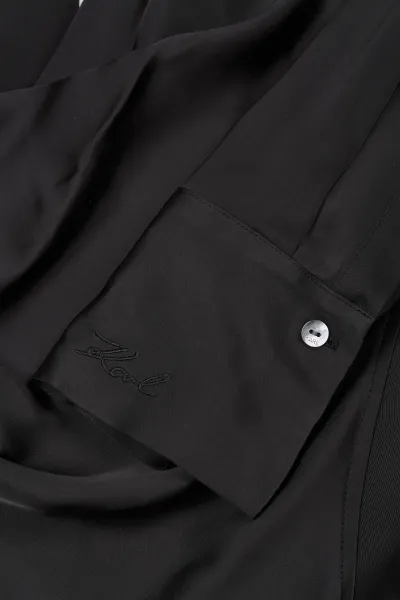 Šaty Karl Lagerfeld Satin Dress W/ Karl Chain Black