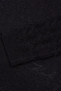 Sveter Karl Lagerfeld Fan Lace Long Sleeve Black