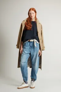 Mikina Woolrich Classic Fleece Crewneck Melton Blue