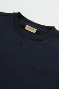 Mikina Woolrich Classic Fleece Crewneck Melton Blue