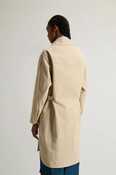 Kabát Woolrich Cotton Blend Coat White Pepper