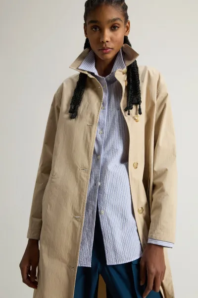 Kabát Woolrich Cotton Blend Coat White Pepper
