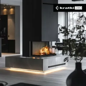 Kratki REGNOR 800/400 výsuvné dvierka, čierne ohnisko - trojstranná krbová vložka REGNOR/800/400