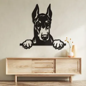 Drevená dekorácia na stenu - Pes Doberman