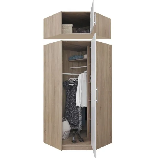 Meblar  Rohový nadstavec k šatníkovej skrini SMART SRN4 | cashmere