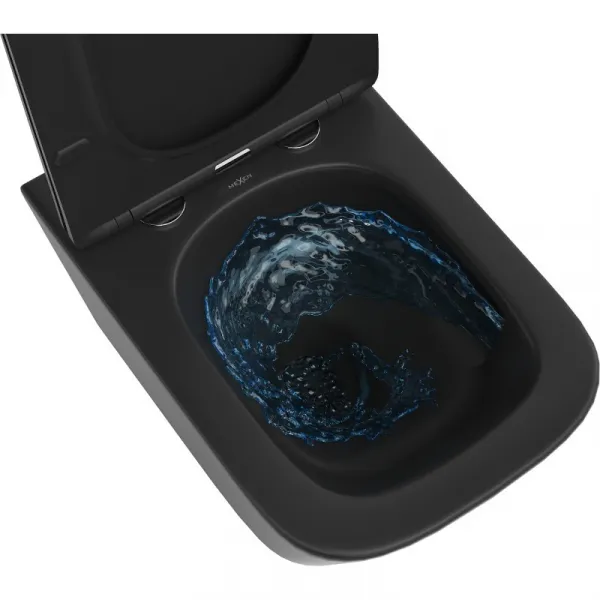 MEXEN - Teo Závesná WC misa Rimless Tornado, čierna mat 3385XX85T
