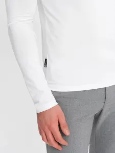 Pánske tričko s dlhým rukávom a s logom- biele