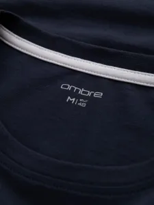 Pánske tričko s dlhým rukávom a s logom- tmavomodré
