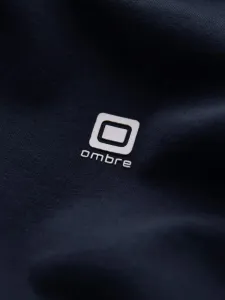 Pánske tričko s dlhým rukávom a s logom- tmavomodré
