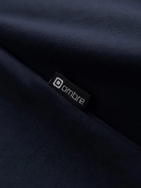 Pánske tričko s dlhým rukávom a s logom- tmavomodré