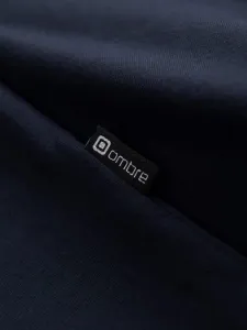 Pánske tričko s dlhým rukávom a s logom- tmavomodré