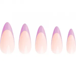 Nail HQ Almond Purple French umelé nechty s lepidlom 24 ks