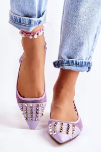 Boto Ženské baleríny s gombíkami Purple Kinley
