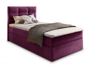 Čalúnená posteľ boxspring GLORIEN 80x200 cm purpurová Matrac: Bonell pružinová matrac