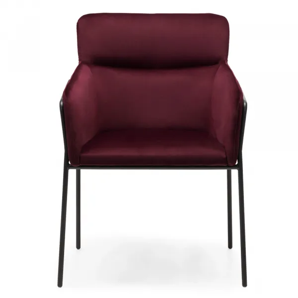 Bordové dizajnové jedálenské kreslo HELSINKI VELVET