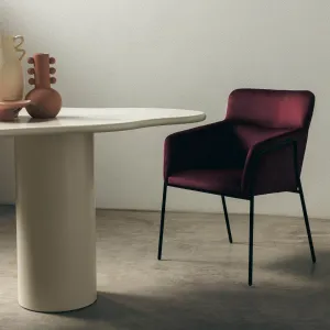 Bordové dizajnové jedálenské kreslo HELSINKI VELVET