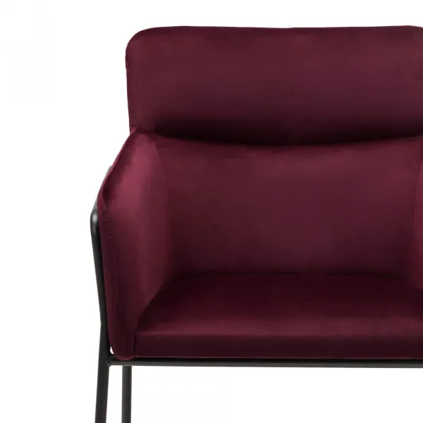 Bordové dizajnové jedálenské kreslo HELSINKI VELVET