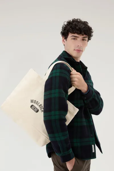 Taška Woolrich Shopper Tote Plaster White
