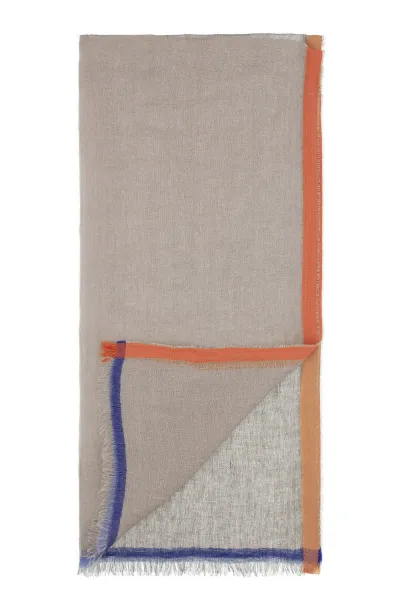 Šál Woolrich Contrast Stripe Scarf Light Oak