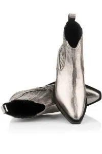 Členková Obuv Karl Lagerfeld Kansas Short Gore Boot Dark Metal Textured Lthr