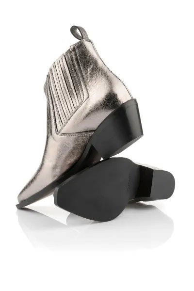 Členková Obuv Karl Lagerfeld Kansas Short Gore Boot Dark Metal Textured Lthr