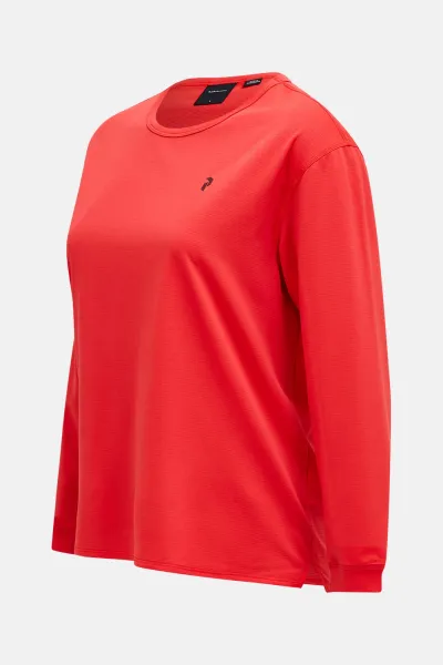 Tričko Peak Performance W Trail Ls Brilliant Red/Black/