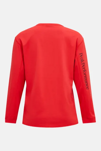Tričko Peak Performance W Trail Ls Brilliant Red/Black/