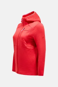 Mikina Peak Performance W Trail Polartec Zip Hood Brilliant Red/Black/