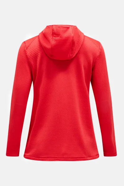 Mikina Peak Performance W Trail Polartec Zip Hood Brilliant Red/Black/