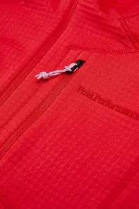 Mikina Peak Performance W Trail Polartec Zip Hood Brilliant Red/Black/
