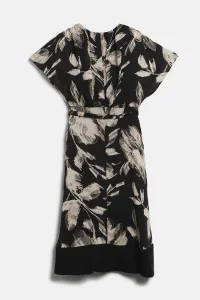 Šaty Dkny S/L Vneck Blouson Mi Blk/Eggshell
