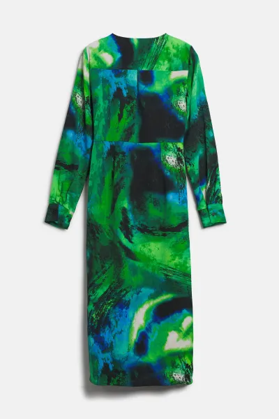 Šaty Dkny L/S V-Neck Midi W/ H Blk Heather