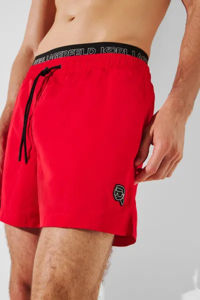 Plavky Karl Lagerfeld Ikon Elastic Boardshorts Grenadine