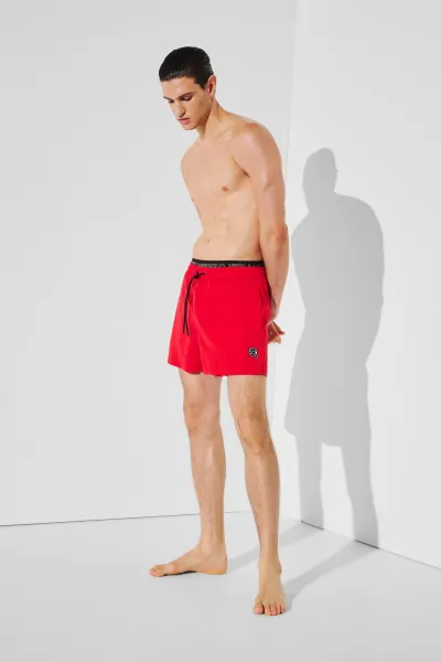 Plavky Karl Lagerfeld Ikon Elastic Boardshorts Grenadine