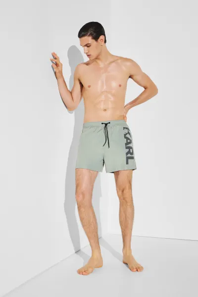 Plavky Karl Lagerfeld Karl Logo Short Boardshorts Iceberg Green