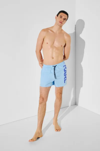 Plavky Karl Lagerfeld Karl Logo Short Boardshorts Placid Blue