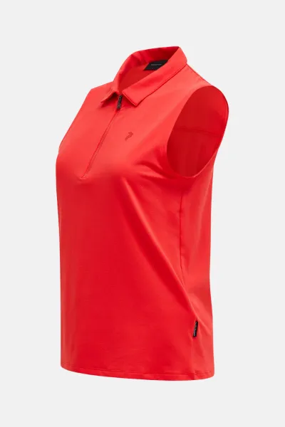 Polokošeľa Peak Performance W Comfort Zip Sl Polo Brilliant Red/Black/