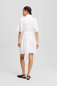 Šaty Karl Lagerfeld Embroidery Cut Out Dress White