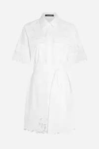 Šaty Karl Lagerfeld Embroidery Cut Out Dress White