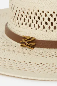 Klobúk Karl Lagerfeld K/Autograph Belt Straw Hat Natural