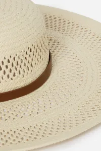 Klobúk Karl Lagerfeld K/Autograph Belt Straw Hat Natural
